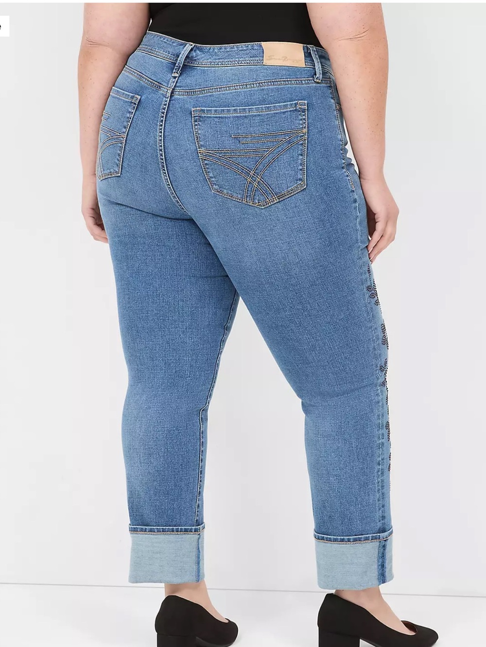 Seven7 Boyfriend Jean With Floral Embellishments - Picture 2 of 10